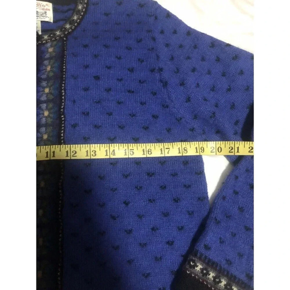 Tally Ho Women's Vintage Wool Cardigan Size PS Blue Button Up Heavyweight - Picture 4 of 5